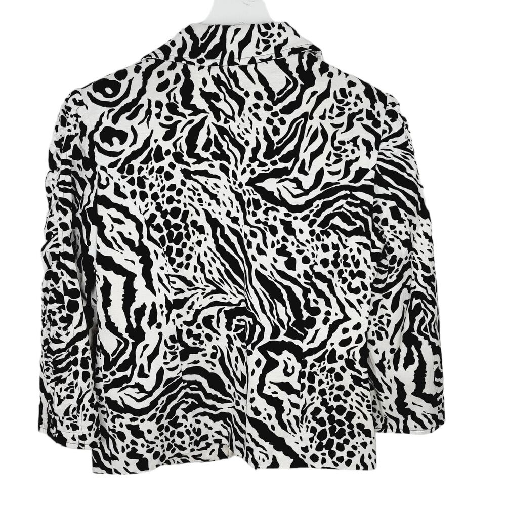 MISHCA Animal Print Yellow Lining Ruching Full Zip Blazer - Size S - Picture 4 of 7